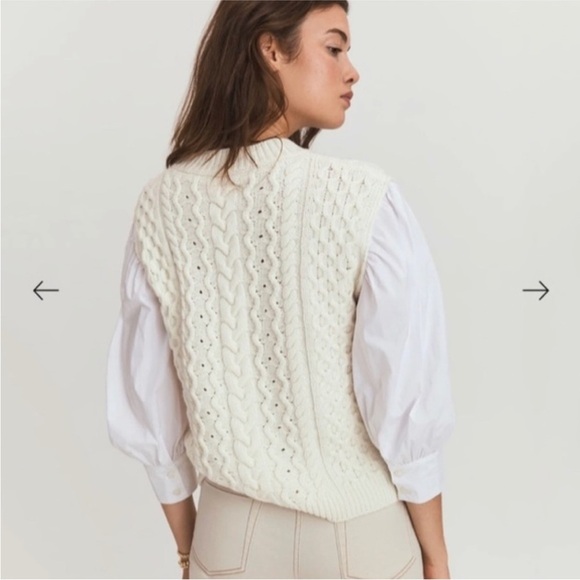 Something Navy
Women's White Poplin Sleeve Wool-blend Sweater - Picture 3 of 11